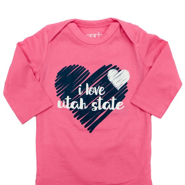 I love utah state infant onesie pink